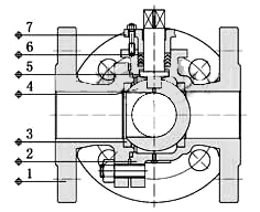 電動調(diào)節(jié)球閥結(jié)構(gòu)示意圖